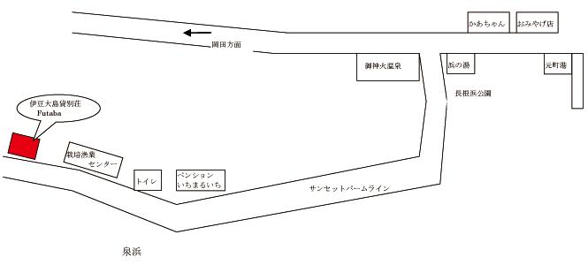 伊豆大島貸別荘Futaba地図